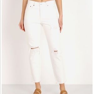White Levi Wedgie Jeans